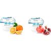 Abbott Nutrition AquaSure Acqua Gel Gelificata per Disfagia - Multipacco da 48x125g - Gelatina al Gusto Arancia e al Gusto Granatina
