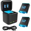 REYGEAK Hero 12 Caricabatterie a 3 canali per GoPro Hero 11/10/9