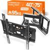 RICOO R23S Supporto TV da parete Staffa TV 4075 pollici per 40 42 43 48 49 50...