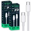 V-TAC VTAC 2x Cavo USBC a USBC da 1 Metro Iphone 14/15/16, Samsung Galaxy, Computer...