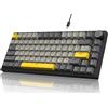 YINDIAO Ajazz AK820 Tastiera Meccanica con Manopola,Layout ANSI 75%,Tastiera ...
