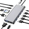 SZPACMATE HUB USB C, Docking Station 12 in 1 con 4K HDMI, VGA, 3*USB 2.0, USB3.0, USB C...