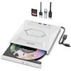 Alxum Unità CD DVD Esterna USB 3.0 con Lettore SD/TF e 3 Porte USB Masterizz...