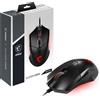 msi Clutch GM08 Mouse Gaming simmetrico USB, LED Rosso, Sensore Ottico PAW 3...