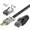 VCELINK Connettori RJ45 CAT7/CAT6A Passanti, 10 Pezzi, Plug Schermati 8P8C, P...
