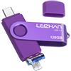 leizhan Chiavetta USB 128GB, 3 in 1 Tipo C/Micro USB/USB 3.0 Impermeabile Pen Drive F...