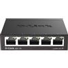 D-Link DLink DGS105 Switch 5 Porte Gigabit, Struttura in Metallo, Nero