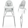 kk Kinderkraft Kinderkraft DINNLY Seggiolone Pappa, Rialzo da Sedia, Vassoio Regolabile, per...