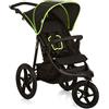 hauck Runner, Nero Giallo Neon Passeggino 3 Ruote Gonfiabili Ammortizzate Al...