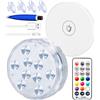 Qoolife Luce subacquea ricaricabile USB, segnale radio WRGB 3.3", luci magnet...