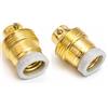 prometeo electronics Portalampada E14 Vintage Ottone e Porcellana Set 2pz per Restauro Lampadari e...