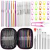 Swpeet, set di 53 pezzi con 22 misure e 11 colori di uncinetti in alluminio, ...