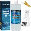 HOMY ARTY Detergente per aerografo, 585 ml, con spazzole e aghi per la pulizi...