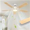 Mefine 2 Colori Pale Reversibili Ventilatore da Soffitto con Luce, 132cm Sile...