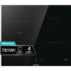 Hisense HI621FM Piano Cottura a Induzione 60 cm, 4 Zone con Connect Zone, Pow...