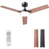 DREO ventilatore da soffitto con luce e telecomando 132 cm, ventil Nero standard