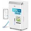 Dreo Deumidificatore Casa Muffa 20L/24h, Alexa & WiFi, Tanica da 3.4L, Deumid...