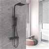 OCEAN ITALY S.R.L. OCEAN ITALY Colonna Doccia con Soffione Acciaio Inox 20x20cm, Gruppo Doccia c...