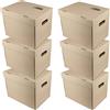 D.RECT Set 6 Scatole Archivio Cartone A4 con Coperchio 250x340x260 mm, 360 g...