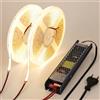 BENLUN Striscia LED COB 24V 20 metri 10 metri×2, 4000K Bianco Naturale 11W/M ...