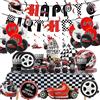 FZXXIKEJ 105 Pezzi Cars Set Festa Compleanno, Tovaglia Compleanno,Cars Addobbi Complea...