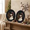 Cornici portafoto pupazzo di neve cartone animato nere - set di 2 PVC 5,25 x 4,1