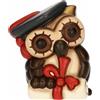 THUN, Bomboniera Gufo Lucky Laurea in Ceramica Decorata a Mano, Versione Picc...