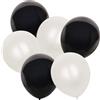 TRIXES Confezione 50 palloncini lattice bianchi e neri elegante effetto mono...
