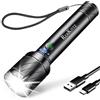 REHKITTZ Torcia LED Ricaricabile,2200 Lumen Batteria Incorporata di Grande Ca...