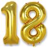 AULE Palloncino Numero 18 Compleanno Oro Grande 101 cm Elio Palloncini Compleanno ...