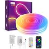 LUXONIC Striscia LED Neon RGBIC 5M 24V Bluetooth App Telecomando IP67 Musica Esterno RGB