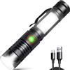REHKITTZ Torcia LED 2000 Lumen Super Luminosa, 2500 mAh USB Ricaricabile ad A...
