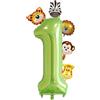 KATELUO 6Pcs Palloncini con Animali,Palloncini Compleanno 1 Anno,Decorazioni Complean...