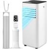 SereneLife Condizionatore mobile 7000 BTU 28 m² - Condizionatore portatile con Evacuazione, Aria Condizionata Mobile 3 in 1 Ventilatore Deumidificatore, Kit Finestra Incluso, Silenziatore 54 dB