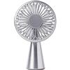 Lexon Wino - Mini ventilatore da scrivania wireless, 3 velocità del flusso d'aria, pale ultra silenziose, autonomia: 5 ore, ricaricabile tramite USB-C (cavo incluso) o wireless QI - Argento