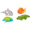 Battat - Tubbies a vento - Tartaruga, Pesce, Coccodrillo, Balena - Confezione da 4 animali da vasca - Giocattolo galleggiante per il bagno - Giocattolo da acqua e da spiaggia - 2 anni +