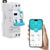 TONGOU Interruttore Differenziale WiFi Tuya "Smart RCBO" Reset Automatico Disconness...