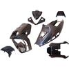 one by camamoto kit set carene complete plastiche compatibile con (cod 77390100 phantom malaguti f12 lc liquido anno 2003-2004-2005-2006-2007 colore nero lucido)