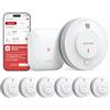 X-Sense Kit Base Wi-Fi Rilevatore di Fumo SD19-MR61, 6 Rilevatori e 1 Base | Notifiche in Tempo Reale tramite App, Allarme Antincendio con Certificato EN 14604, Sensore 10 Anni con Batteria Sostituibile