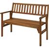 Vigor Panchina Legno Mod.Mira con Schienale, 120 x 53 x 89 cm
