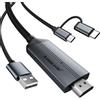 Lemorele Cavo Adattatore HDMI MHL 2 in 1 2M, da Micro USB Tipo C a HDMI, FHD ...