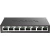 D-Link DLink DGS108 Switch 8 Porte Gigabit, Struttura in Metallo, Nero/Antracite