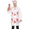 FIESTAS GUIRCA | Cappello e grembiule con sangue falso (55x70 cm) - Accessorio per costume da cuoco per Halloween e feste horror - Adulto Unisex - Bianco e Rosso