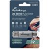 Mediarange 813015 mr936 chiavetta usb 32gb argento combo usb 3.1 + tipo c
