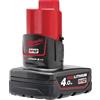 Milwaukee M12B4 - Batteria agli ioni di litio, 4.0Ah, colore: Rosso