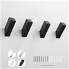 4 Ganci Da Parete Acciaio 8x5,5x3,8cm Per Asciugamani Cappelli S