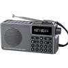 Radio Portatile per Anziani BT5.0 Scheda USB TF ad per solare 16,5x8,5x4,8cm
