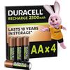 Duracell Batterie Ricaricabili AA (confezione da 4) 2500 mAh 4 Batterie AA - 2500 mAh