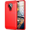 SCL Cover Nokia 5.3 Cover Nokia 5.3 Case, Rosso Effetto Spazzolato in Fibra d...