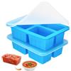 Fegat 2PCS Contenitori Congelatore in Silicone con Coperchio 4x250ml - Stampo Porzi...